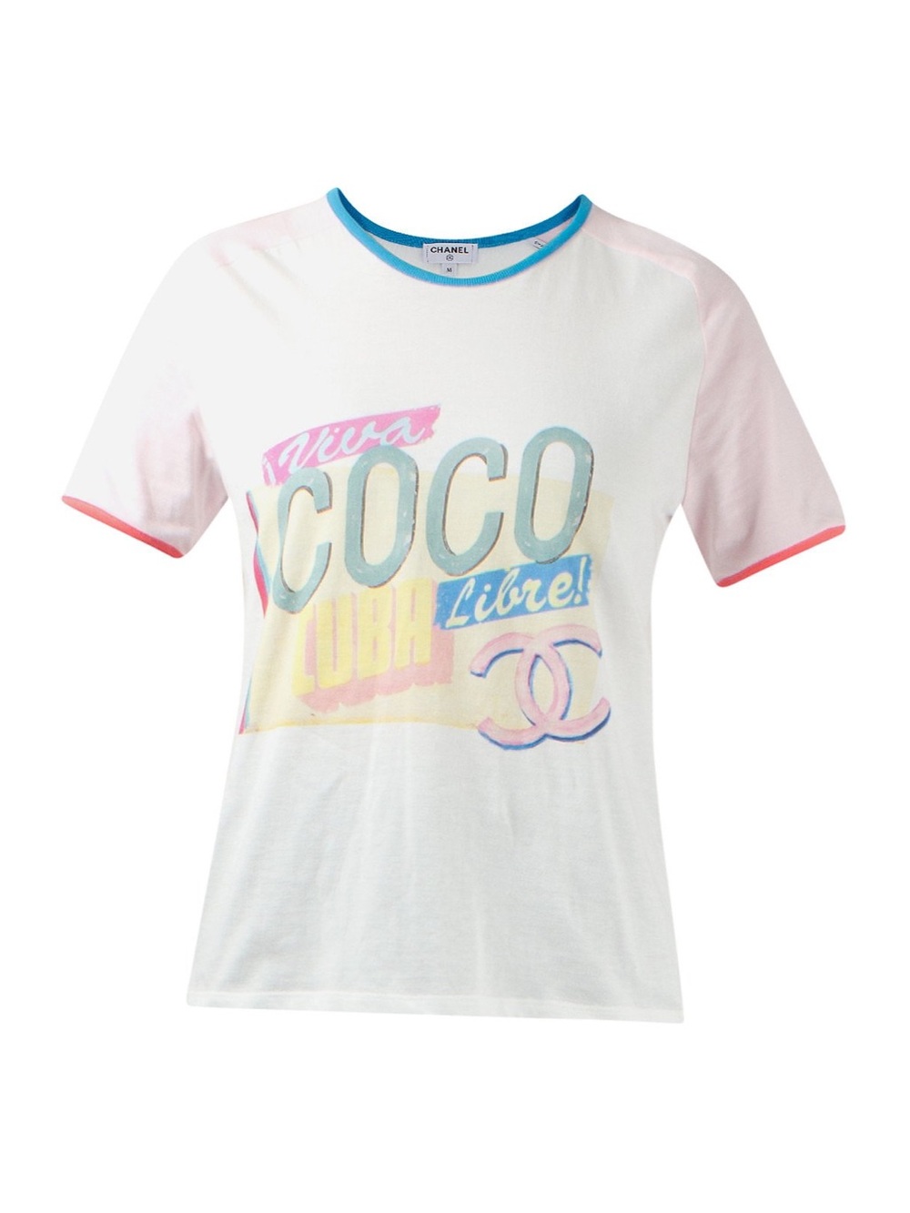 Chanel Paris-Cuba Pink And White Graphic Tee Women’s Size S